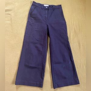 Everlane Wide Legged Cropped Pant, Size 6, Color:Black